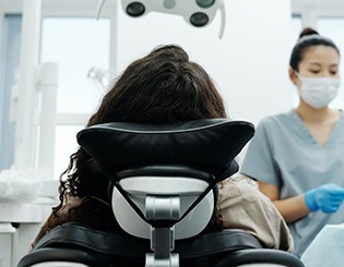 Woman in dentist’s chair